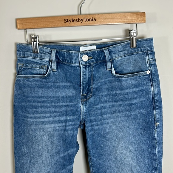 Frame Denim Le Garçon Jean Deepwater Raw Hem Boyfriend Mid Rise Relaxed Fit 26 - Picture 6 of 15